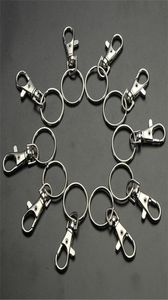 10pcslot Klassieke sleutelhanger Ring Zilver Metaal Draaibaar Karabijnclips Sleutelhaken Sleutelhanger Splitring DIY Tas Sieraden Wholeales6157995