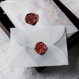 Lopes de papel de ácido sulfúrico semitransparentes personalizados, 10 unidades, para almacenamiento de tarjetas postales DIY, embalaje de regalo de invitación de boda 220712