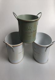 10PCSLOT D12XH6 Vintage Nostalgia Tin Planter Galvanized Buckets Mariage Succulents Pot Romanique de Paris depuis 1898 T2005291021414