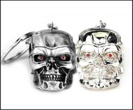 10PCSLOT Fashion Cortes de mode bijoux Sier Pendant film Terminator Skeleton Mask Keychain Skl Key Ring For Men Car Chain Drop Delive3782319