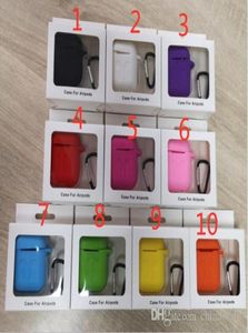 10pcslot pour Apple AirPods Protection Protection à carter en silicone Pouche avec un paquet de vente au détail de bougie de poussière pour iPhone 7 Bluetooth Earphon6507741