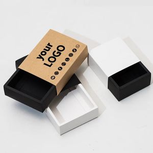 10PCSlot Gift Box Lade Stijl Candy Sieraden Verpakking Kraft Paper Geschikt voor trouwfeestartikelen met aangepaste 240516