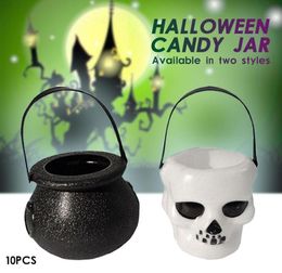 10pcslot Halloween Candy Pot Pot Halloween Cauldron Novelty Halloween Ornement Ornement Skull Witch Toy Party Party Decor DSF04184399216