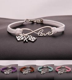10pcslot Infinity Love 8 Bracelet Flagchered Slaph Pendants Pendant Womenmen Simple Braceletsbangles Bijoux Gift A1388621834