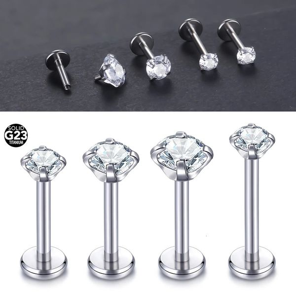 10 pcslot Labret lèvre Piercing 345mm broche Zircon oreille Cartilage Tragus Piercing Lobe Helix boucle d'oreille bijoux 16G 240130