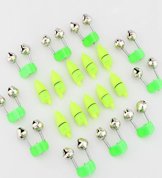 10pcslot LED Night Fishing Accessory Fishing Bell Float Twin Bell Ring Pêche Mite de pêche ALARM 2332049