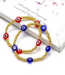 10pcslot lucky eye turc turc maby œil perle Bracelet Gold Perles Bracelet coloré Bijoux réglable pour les femmes2969201