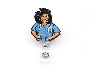 10 pcslots clés médicaux Anneaux de badge de forme infirmière noire rétractables Rendu pour cadeau8987126
