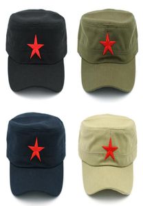 10pcslot hommes femmes Cap militaire chapeau armée printemps d'été d'hiver plage extérieure extérieure street cool église sunhat plate plate hat avec rouge star9967260