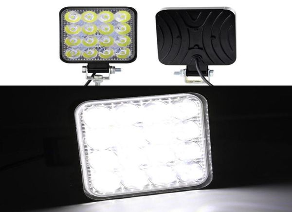 10 Unids / Lote Mini 48 W Luz de Trabajo 33 pulgadas Blanco Amarillo Verde Luz de Trabajo Led Beam16LED Lámpara Cuadrada Offroad Camión Ligero ATV Jeep SUV7014922