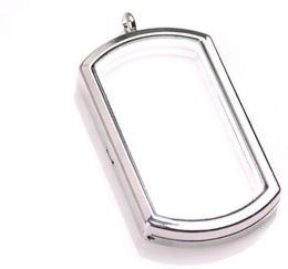 10PCSlot Nieuwe 4 kleuren 40 mm Legering drijvende medaillet Dog Tag Vorm Memory Living Glass Lockets ketting Pendant9487706