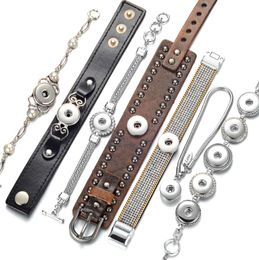 10PCSlot Nieuwe gember snap armband vrouwen uitwisselbare sieraden pasvorm 18 mm snapknop vintage snap charmes kristallen armbanden bang3071009