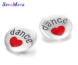 10pcslot Nouveau instantané Bijoux d'huile Love 18 mm Metal Snap Buttons Fit Bracelet Brangle Bouton Charmes Bijoux S9456294800