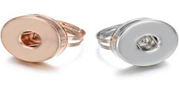 10PCSlot nieuwste snap Jewlery goud zilver 18 mm knop ring band metaal gemberringen voor vrouwen mannen diy geschenken2179387