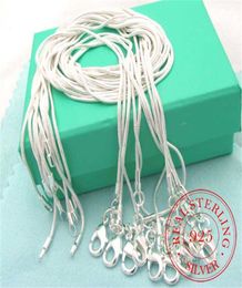 10pcslot Promotion entièrement 925 Collier en argent sterling Chaîne de serpents de bijoux 1 mm 1630 pouces pour les femmes Men9734222