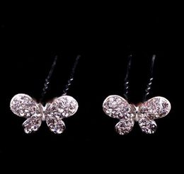 Pinces à cheveux papillon en cristal rouge et blanc, 10 pièces, accessoires de mariage, bijoux à la mode XN03148291943