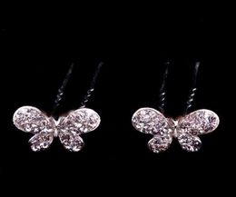 10PCSlot Redwhite Crystal Butterfly Hair Clips Wedding Accessoires Fashion Jewelry XN03141028940