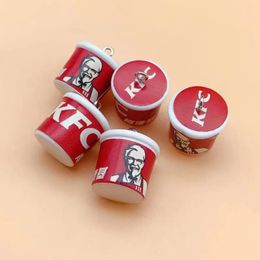 10PCSlot Resin 3D Food Hamburg French Fries Charms for Bracelets Earring sieraden maken DIY Craft Pendants 240408