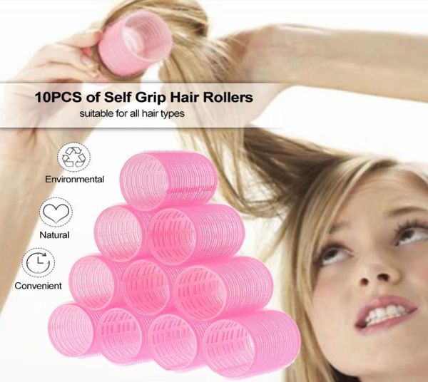 10pcslot Auto Agarre Rulos de Pelo Rizadores Mágicos Rodillo de Peluquería Salón Curling Hair Styling Tool1170744