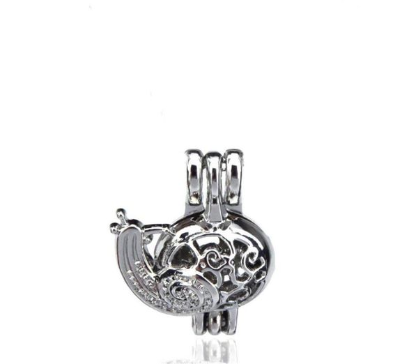 10pcslot argent alliage escargot beauté animale huîtres perles Cage médaillon pendentif aromathérapie parfum huiles essentielles diffuseur82061026709124