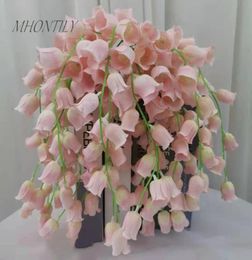 10pcslot simulation 9 têtes Small Lily of the Valley Fake Silk Flowers For Home Wedding Decoration Fence Floor Flower String7875432