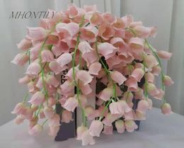 10pcslot simulation 9 têtes Small Lily of the Valley Fake Silk Flowers For Home Wedding Decoration Fence Floor Flower String7589805