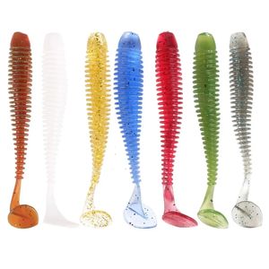 10PCSlot Soft Lures Silicone Worms Baits 5cm 6 cm 75cm Jigging Wobblers Vissen kunstmatige zwembaits voor baskarpers 240430