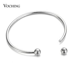 10pcslot en acier inoxydable minimaliste unisexe bracelet manchette avec des perles de suppression