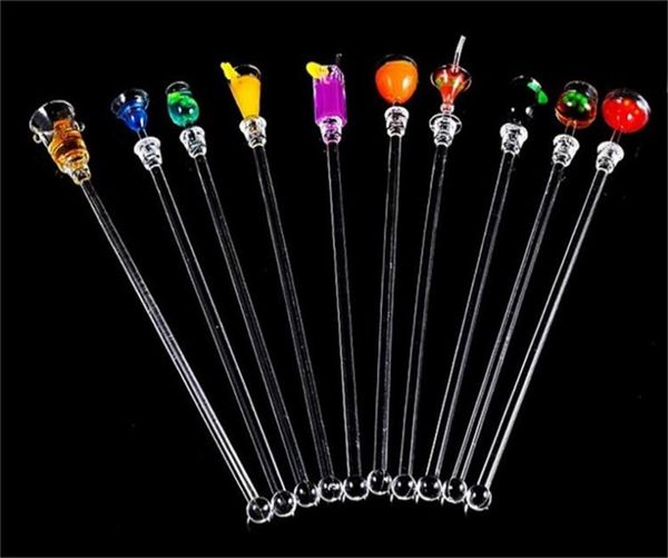 10pcslot swizzle bâtons de vin en verre à vin manche en rotation des bâtons de fruits JUICE MUDDLER POUR RESTAUT BAR PARTO8146280