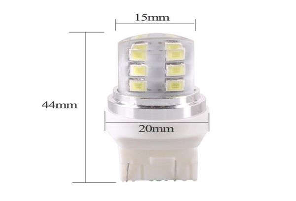 10pcslot T20 7443 luces de flash estroboscópicas 12 SMD 2835 LED luces de marcha atrás de silicona luz de freno lámpara de estacionamiento blanco rojo luces de coche 4798477