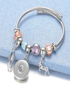 10pcslot bracelet élastique entier bijoux bijoux bracele 18 mm charmes bracelet perlé bijoux bijoux fit 18 mm snaps nn746107721280