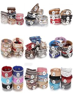 10pcslot hele snap sieraden armbanden voor vrouwen gevlochten leer 18 mm snap armband DIY uitwisselbare snap knop armband 28578764