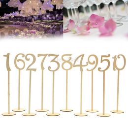 Fournitures de mariage en bois, 10 pièces, support de Place, numéro de Table, carte numérique, décoration de siège, 240301