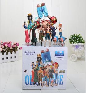 10pcsset Anime One Piece Action Figuras 2 años después Luffy Zoro Sanji Usopp Brook Franky Nami Robin Chopper 2012024605500