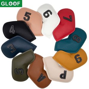 10pcsset Golf Iron Headcover 39PSA Club Head Cover Borduren Nummer Case Sport Trainingsapparatuur Accessoires 220817