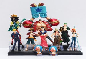 10pcSset Japanese Anime One Piece Action Figure Collection 2 ans plus tard Luffy Nami Roronoa Zoro Handdone Dolls C190415014164433