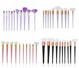 10pcSset Makeup Brushes Set Rainbow Horse Brushes Great Handle Powder Blush Fermadow Brush Kit 5 Color Fashion Beauty Tool HHA4042194