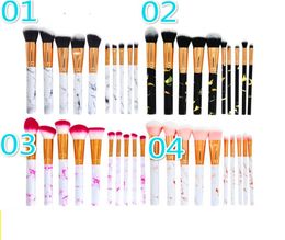 10pcsset pinceaux de maquillage en marbre ensemble blush poudre sourcil eye-liner surbrillance correcteur contour fond de teint 4 styles en stock8542113