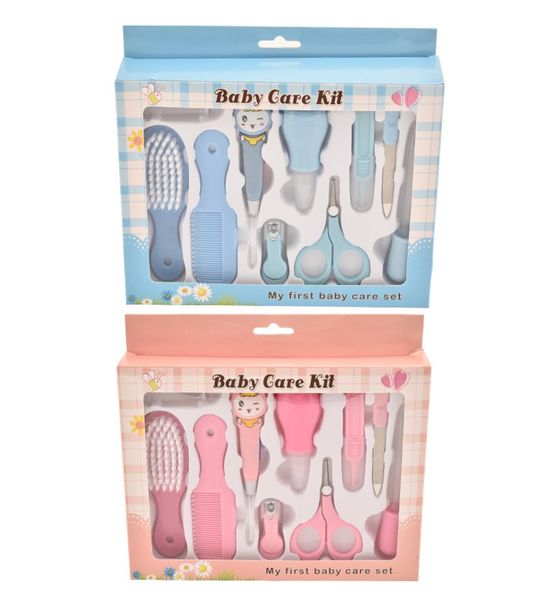 Juego de 10 piezas de kit de cuidado de uñas neonatales, 10 juegos de aspirador, peine, tijeras, cepillo y esmalte, tijeras para uñas para bebés, juego de cuidado saludable para bebés 2406455