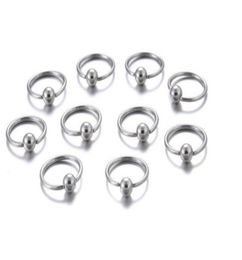 10 Stuksset Neusring piercing lichaam sieraden Stalen Hoepel Ring Sluiting Voor Lip Oor Neus verzilverd Bal Lichaam Jewelry2273736