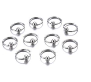 10 -stcset neusring Piercing body sieraden stalen hoepelring sluiting voor lipoor neus verzilverde bal lichaam sieraden3073998