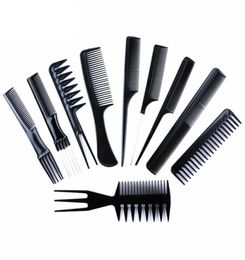 10pcsSet Professional Hair Ceph Cirt Salon Barber Barber Combs antiestáticos Cepillo de cabello Herramientas de estilo de cuidado2651175