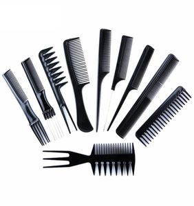 10pcsSet Professional Hair Ceph Cirt Salon Barber Barber Combs antiestáticos Cepillo de cabello Herramientas de estilo de cuidado2651175