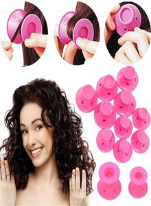 10pcSset Soft Rubber Magic Magic Hair Carers Rouleaux Silicone Coiffure sans chaleur Pas de clip Hair Curling Style Tool 9456521