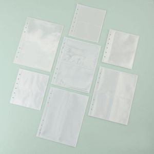 Porte-fichiers transparent pour carnet de notes, 6 trous, feuilles mobiles, sac à documents, anneaux de reliure, dossier de rangement en PVC, 10 pièces