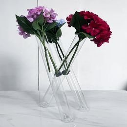 Vase à colonnes en acrylique Transparent pour cérémonie de mariage, 10 pièces, Vase trompette en cristal pour centres de table de mariage