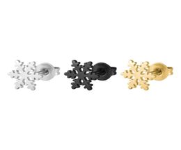 10piarslot bien défini minuscule flocon de neige boucles d'oreilles en acier inoxydable boucle d'oreille simple noir or Hiphop boucles d'oreilles femmes filles hommes enfants J7073028