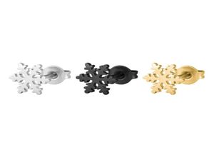10PiarsLot Well gedefinieerd Tiny Snowflake -oorbellen roestvrijstalen oorrang eenvoudige zwarte goud hiphop oor noppen