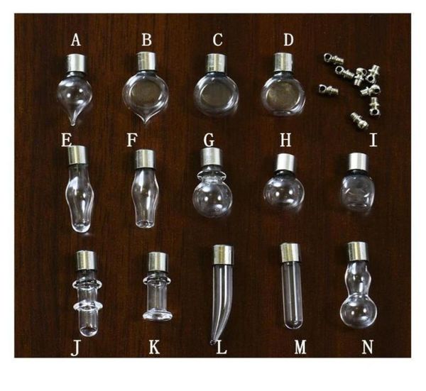 10 pièces Copper Vis Capuler en verre Pendential Miniature souhaitant la bouteille d'huile transparente Nom de charme ou du riz Mini Mini Bott Bbyeyg8217036