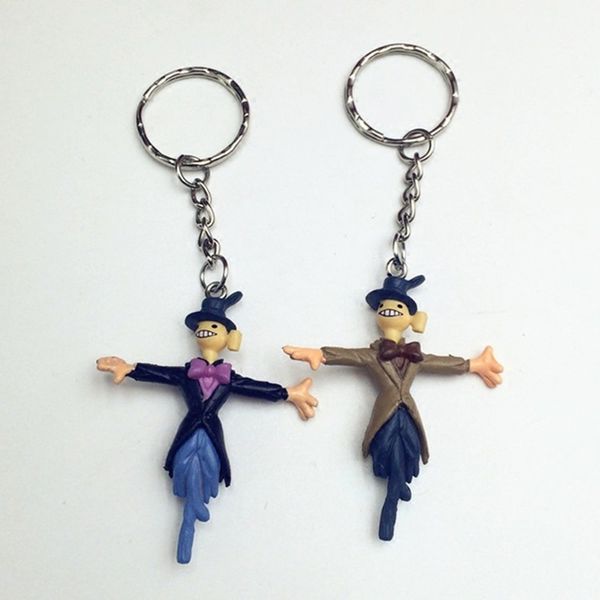 10 pièces/lot épouvantail porte-clés pendentif anime dessin animé mignon porte-clés mâle et femelle couple poupée poupée modèle petits accessoires